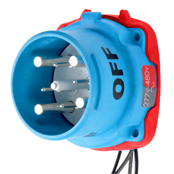 33-68247-C-K04-264 - DS100C INLET POLY BLUE SIZE 4 TYPE 3R 3P+G 100A 277/480 VAC 60 Hz +4 AUX